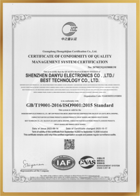 ISO 9001 certificate