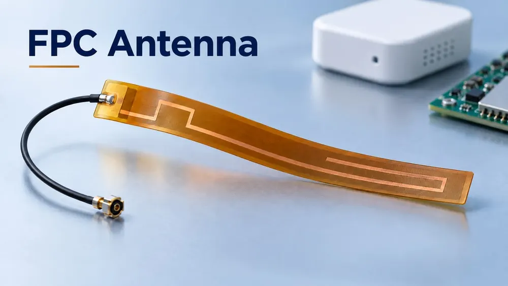 Flexible printed circuit antenna with coaxial connector