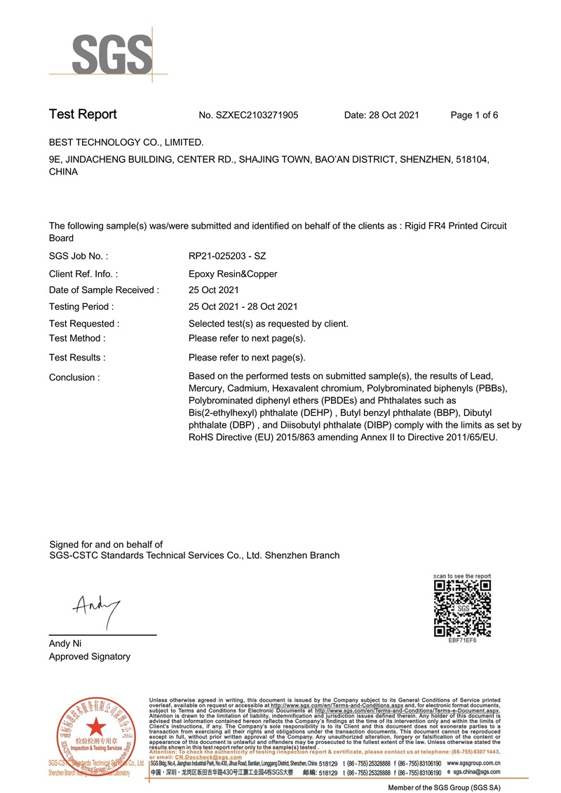 FR4_PCB_RoHS_Report_BestTechnology