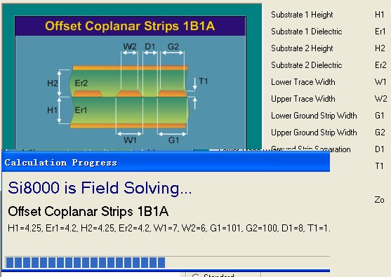  Polar Si8000to calculate the impedance value