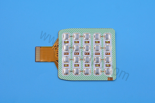 Flex circuit board with metal domes