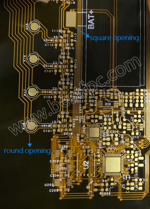 Attached the coverlay square and round opening picture for your reference