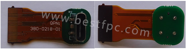 The third design is to make it as a rigid-flex PCB, 2 layers FPC