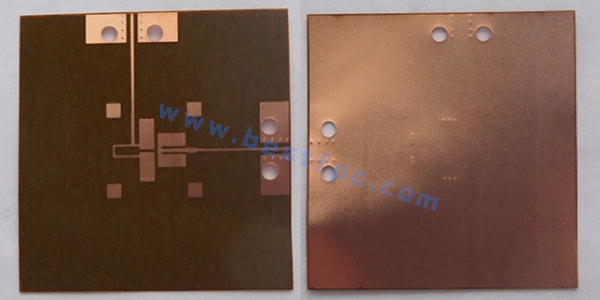 sample picture of 2 layers FPC, the top layer is copper trace, the bottom layer is a solid copper/copper foil.