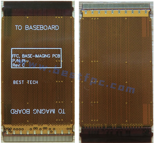 sample picture of 4 layers FPC, Layer one, layer two and layer four are grid copper layer.