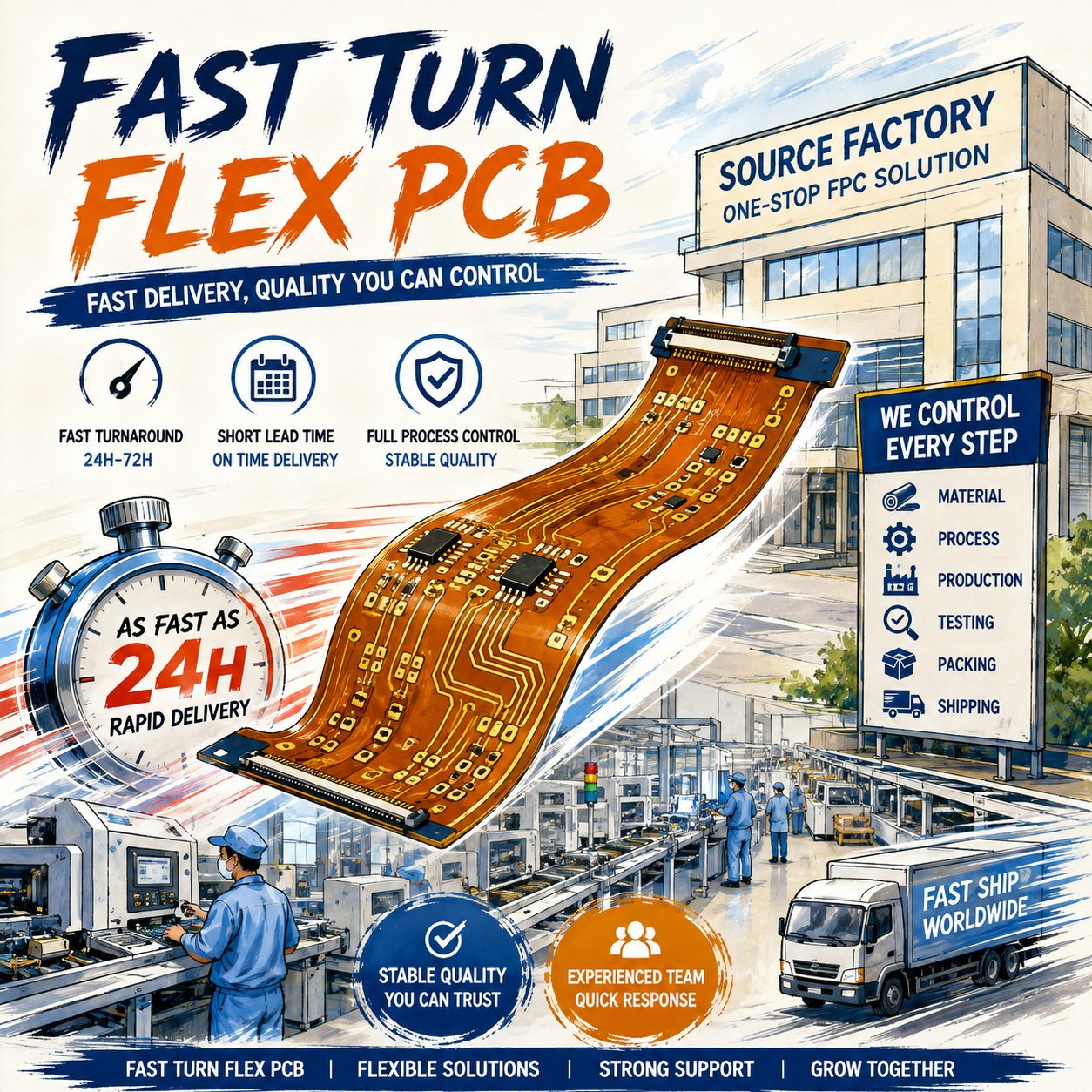 Fast Turn Flex PCB: Engineering Guide, Comparison, and Manufacturing Solutions